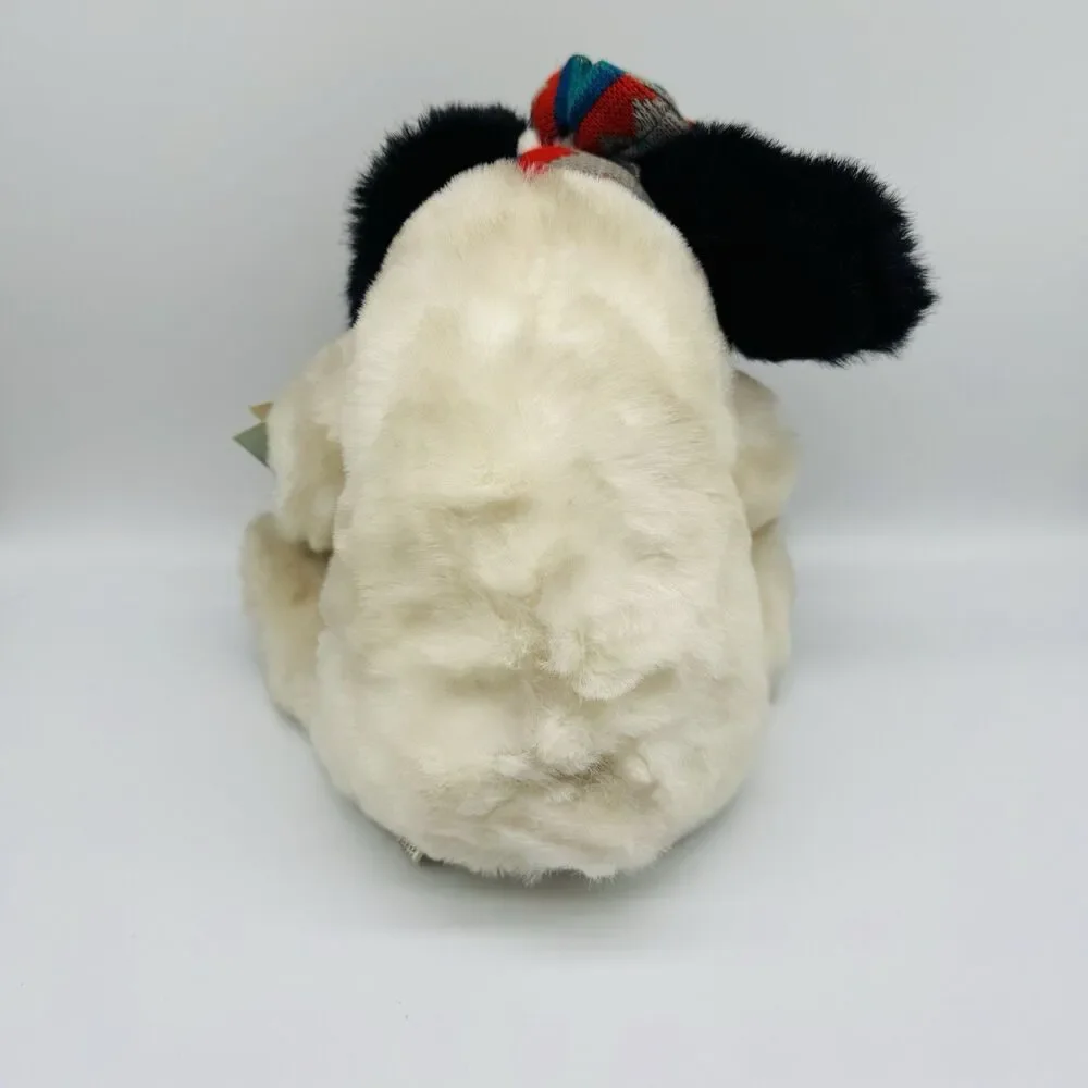 Vintage 1986 Berrymore Dog Plush Squeaks Adventures Moostletoe Christmas Snoball